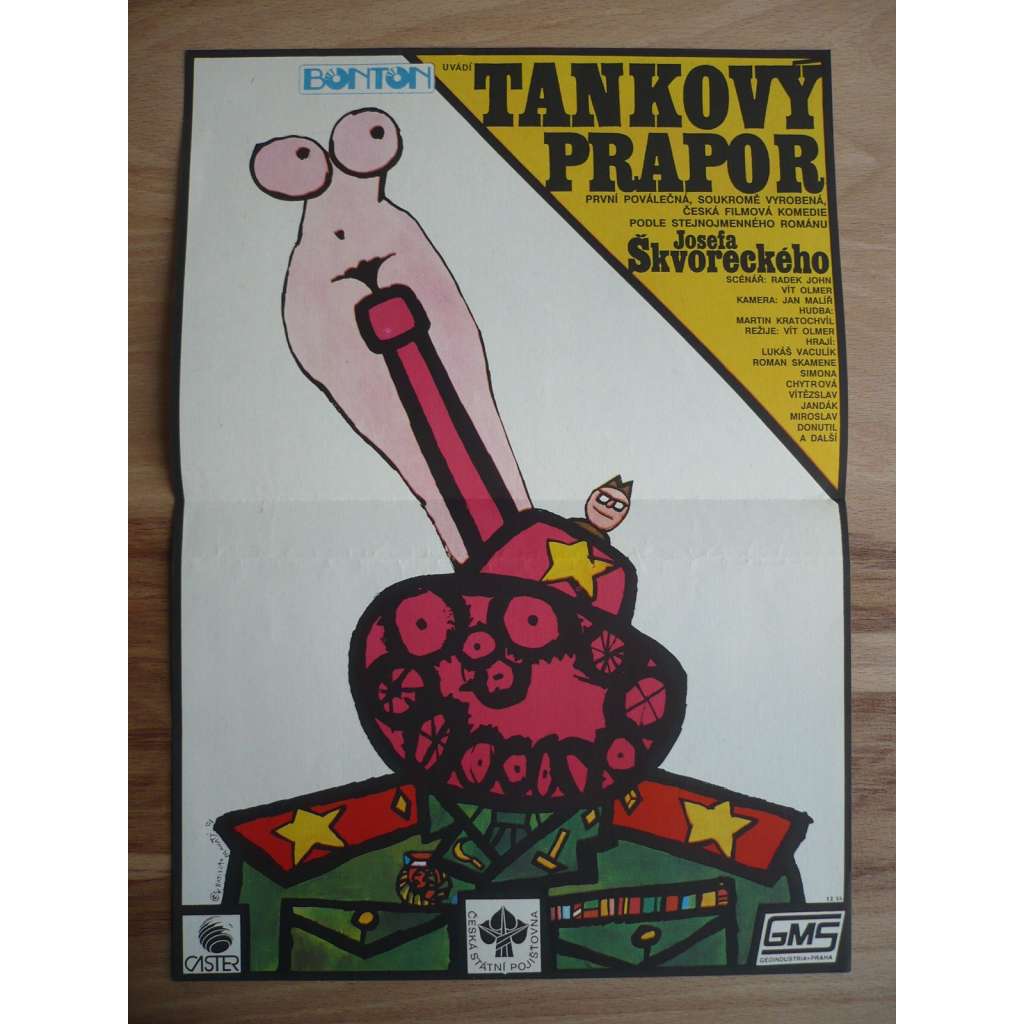 Tankový prapor (filmový plakát, film ČSSR 1991, režie Vít Olmer, Hrají: Lukáš Vaculík, Roman Skamene, Simona Chytrová)