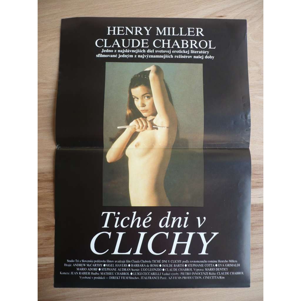 Tiché dny v Clichy (filmový plakát, film Francie 1990, režie Claude Chabrol, Hrají: Andrew McCarthy, Nigel Havers, Barbara De Rossi)