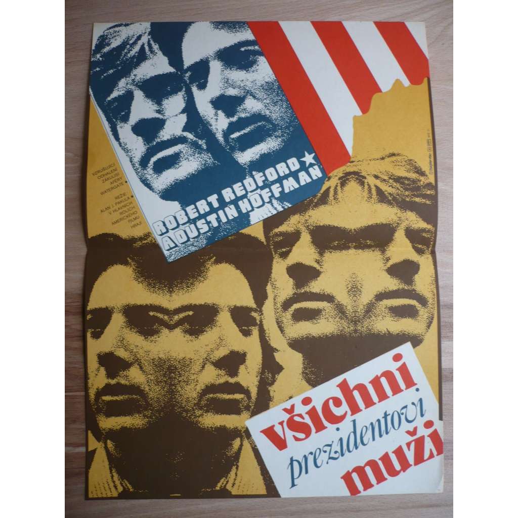 Všichni prezidentovi muži (filmový plakát, film USA 1976, režie Alan J. Pakula, Hrají: Dustin Hoffman, Robert Redford)