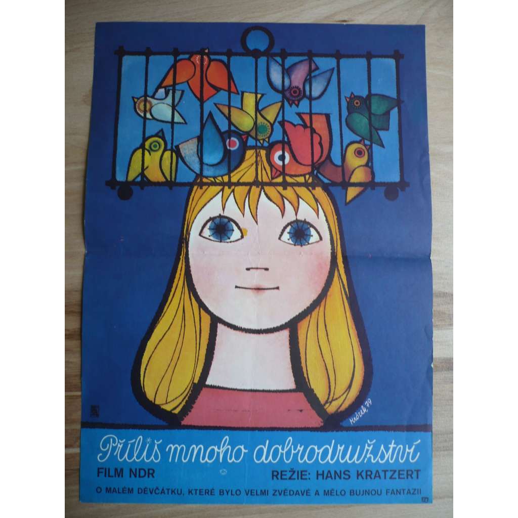 Příliš mnoho dobrodružství (filmový plakát, film NDR 1978, režie Hans Kratzert, Hrají: Walfriede Schmitt, Hermann Beyer, Klaus Manchen)