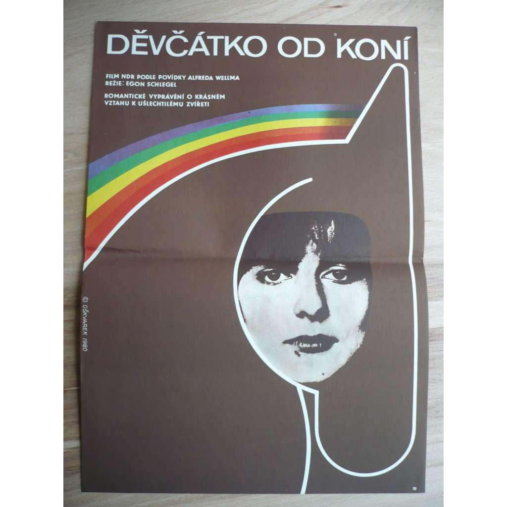 Děvčátko od koní (filmový plakát, film NDR 1980, režie Egon Schlegel, hrají: Märtke Wellm, Wolfgang Winkler)