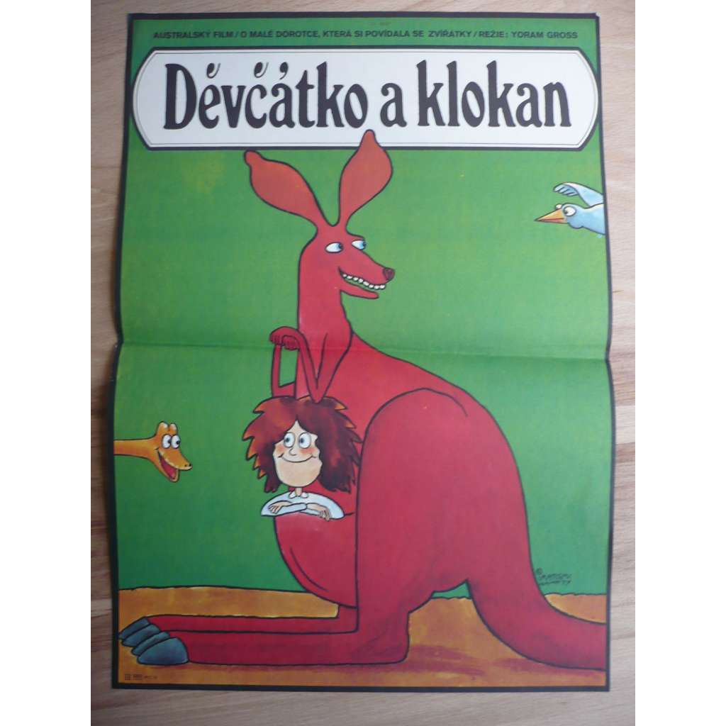 Děvčátko a klokan (filmový plakát, film Austrálie 1977, režie Yoram Gross, Hrají: Spike Milligan, Ross Higgins, John Derum)