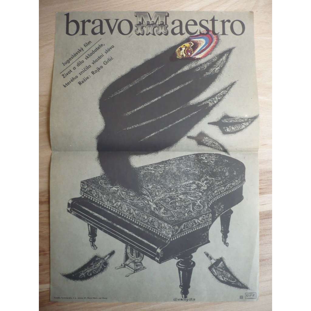 Bravo, maestro (filmový plakát, film Jugoslávie 1978, režie Rajko Grlič, Hrají: Rade Šerbedžija, Aleksandar Berček, Branko Cvejič)
