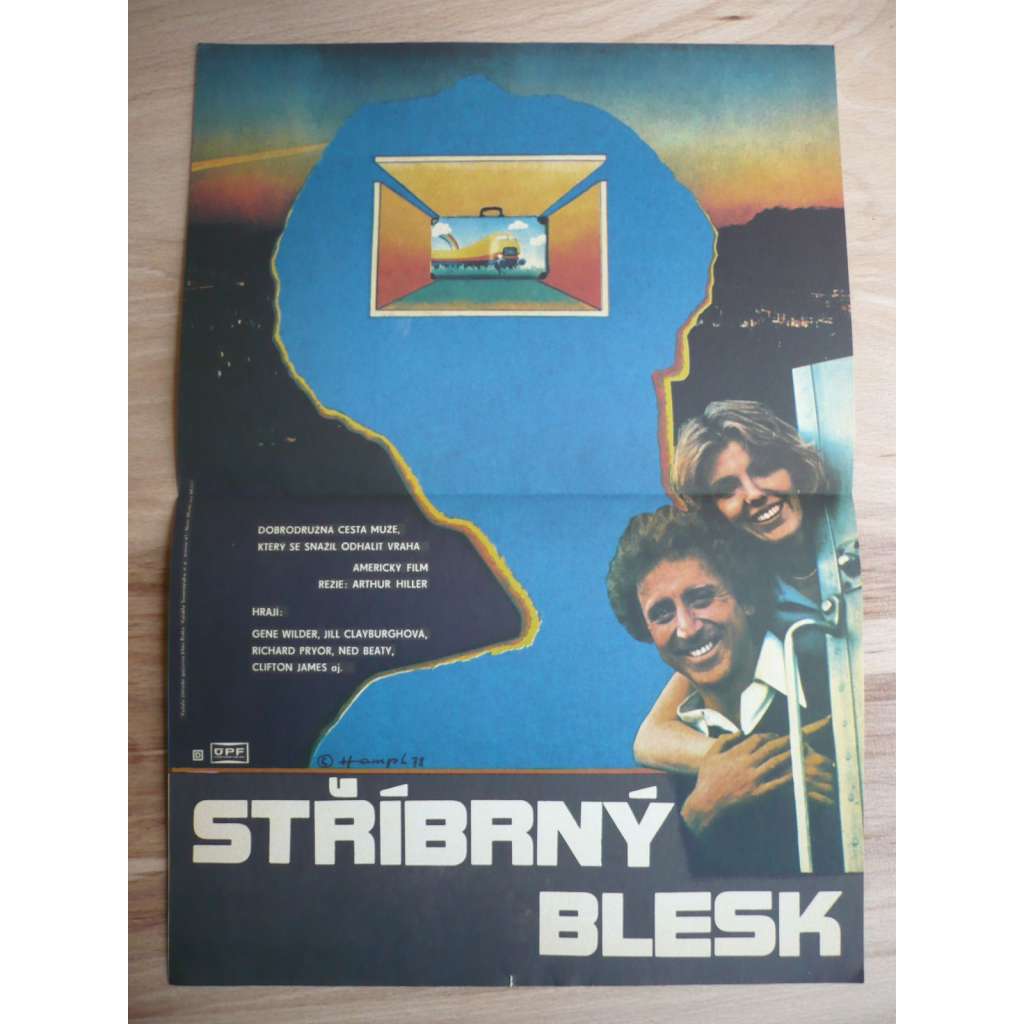 Stříbrný blesk (filmový plakát, film USA 1976, režie Arthur Hiller, Hrají: Gene Wilder, Jill Clayburgh, Richard Pryor)