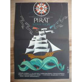 Pirát sedmi moří (filmový plakát, film Francie 1966, režie Sergio Bergonzelli, Hrají: Gérard Barray, Antonella Lualdi, Terence Morgan,)