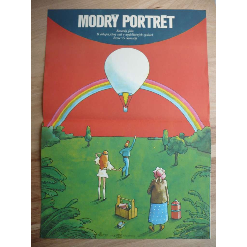 Modrý portrét (filmový plakát, film ČSSR 1976, režie Gennadij Šumskij, Hrají: Darja Michajlova, Jurij Nazarov)