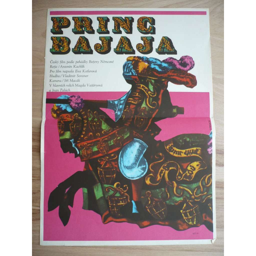 Princ Bajaja (filmový plakát, film ČSSR 1971, režie Antonín Kachlík, Hrají: Ivan Palúch, Petr Štěpánek, Magda Vášáryová)
