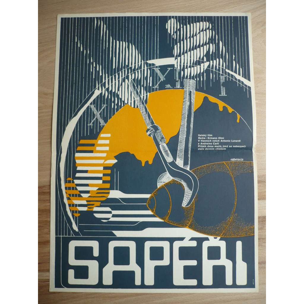 Sapéři (filmový plakát, film Itálie 1969, režie Ermanno Olmi, Hrají: Andreino Carli, Antonio Lunardi, Alessandra Micheletto)