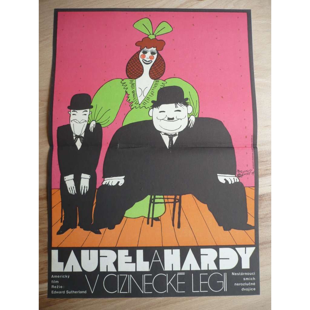 Laurel a Hardy v cizinecké legii (filmový plakát, film USA 1939, režie A. Edward Sutherland, Hrají: Stan Laurel, Oliver Hardy, Jean Parker, Reginald Gardiner)