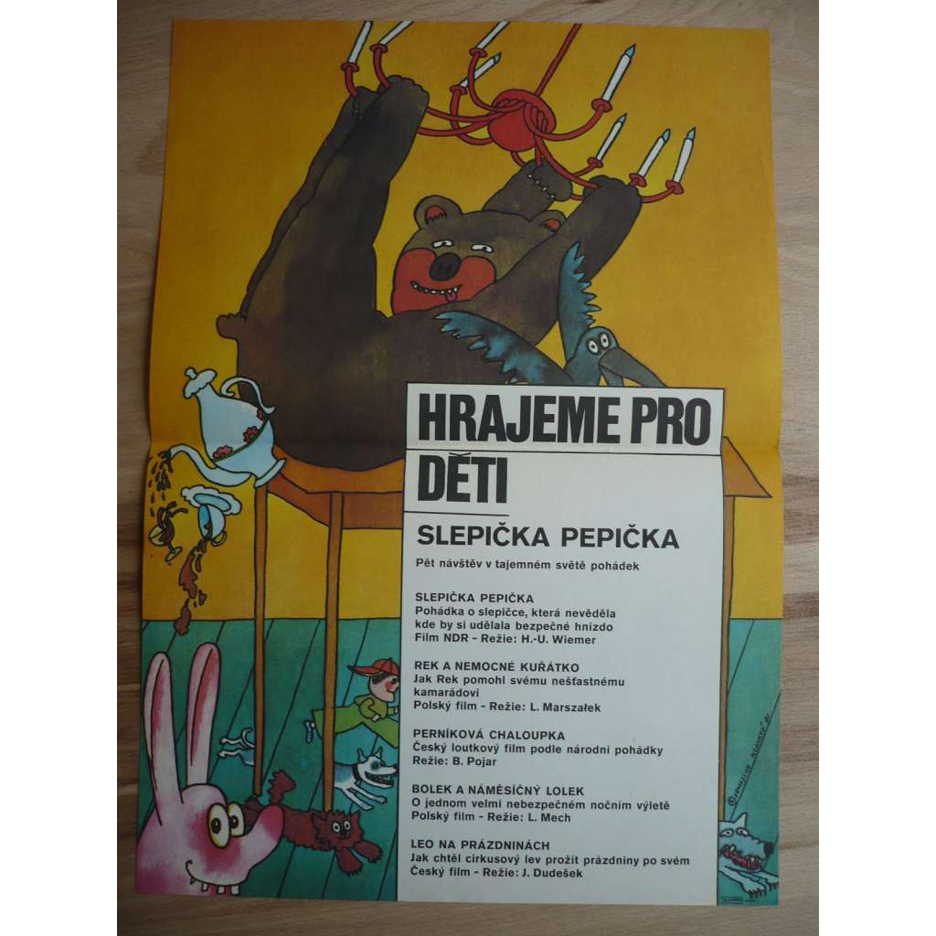 Slepička pepička (filmový plakát, pohádky pro děti NDR 1981, režie H. U. Wiemer)
