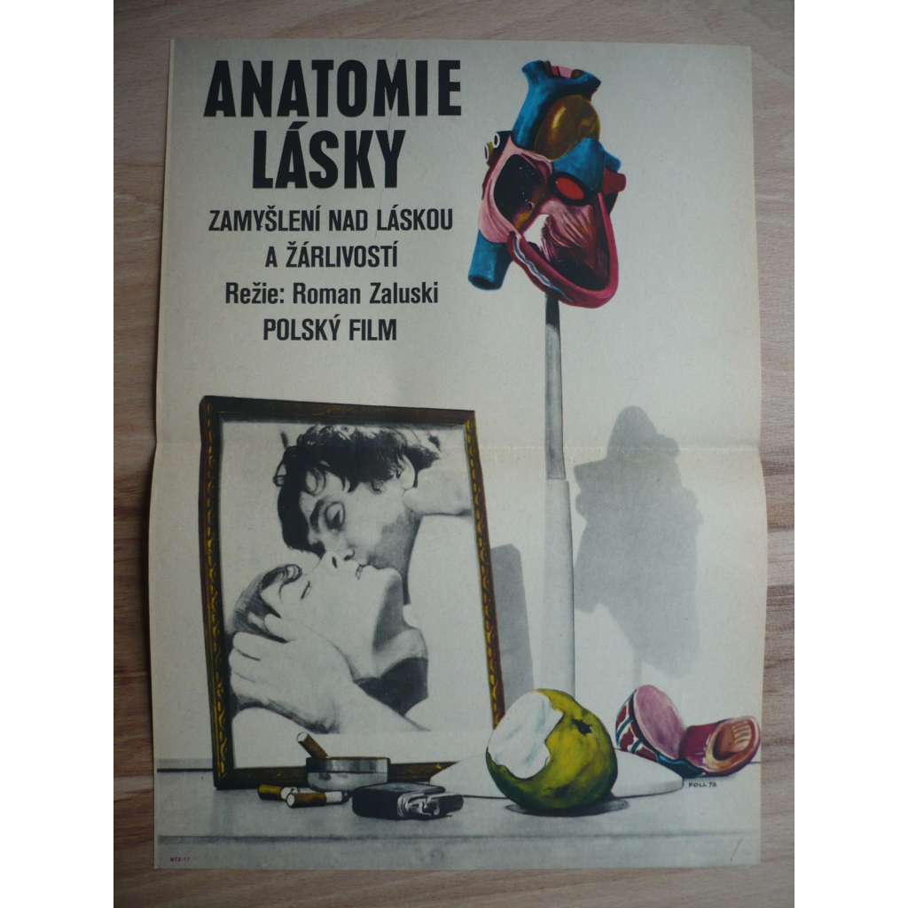 Anatomie lásky (filmový plakát, film Polsko 1972, režie Roman Załuski, Hrají: Barbara Brylska, Jan Nowicki, Anna Parzonka)