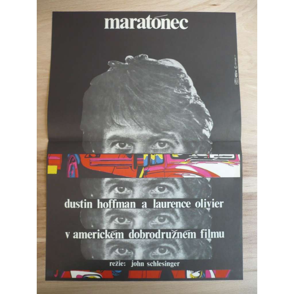 Maratónec (filmový plakát, film USA 1976, režie John Schlesinger, Hrají: Dustin Hoffman, Laurence Olivier, Roy Scheider)