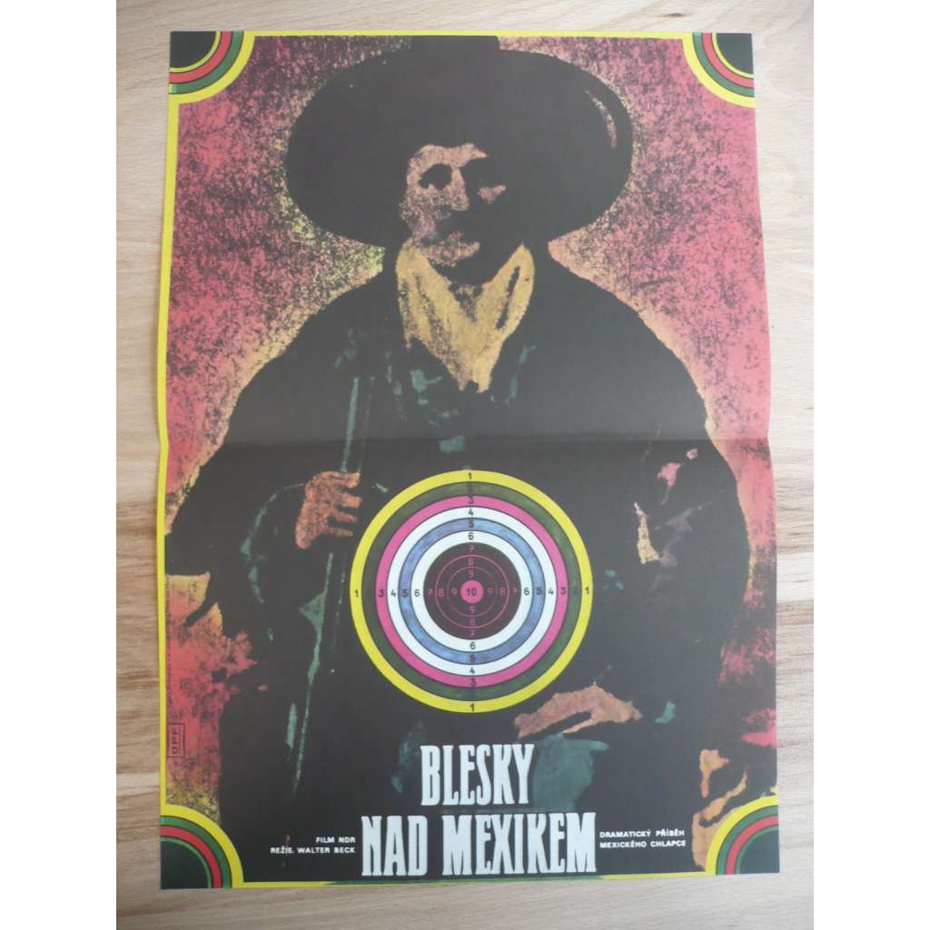 Blesky nad Mexikem (filmový plakát, film NDR 1979, režie Walter Beck, Hrají: Gunnar Helm, Giso Weißbach, Dimitrina Savova)