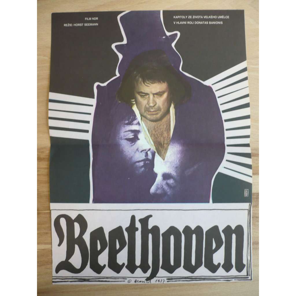 Beethoven  (filmový plakát, film NDR 1976, režie Horst Seemann, Hrají: Donatas Banionis, Leon Niemczyk, Fred Delmare)