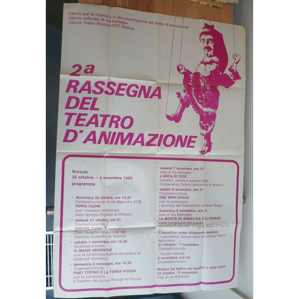 2a Rassegna del Teatro D´Aimazione (plakát, 25.10.-9.11.1980, Pippo Fuori, Simone Pianeti)