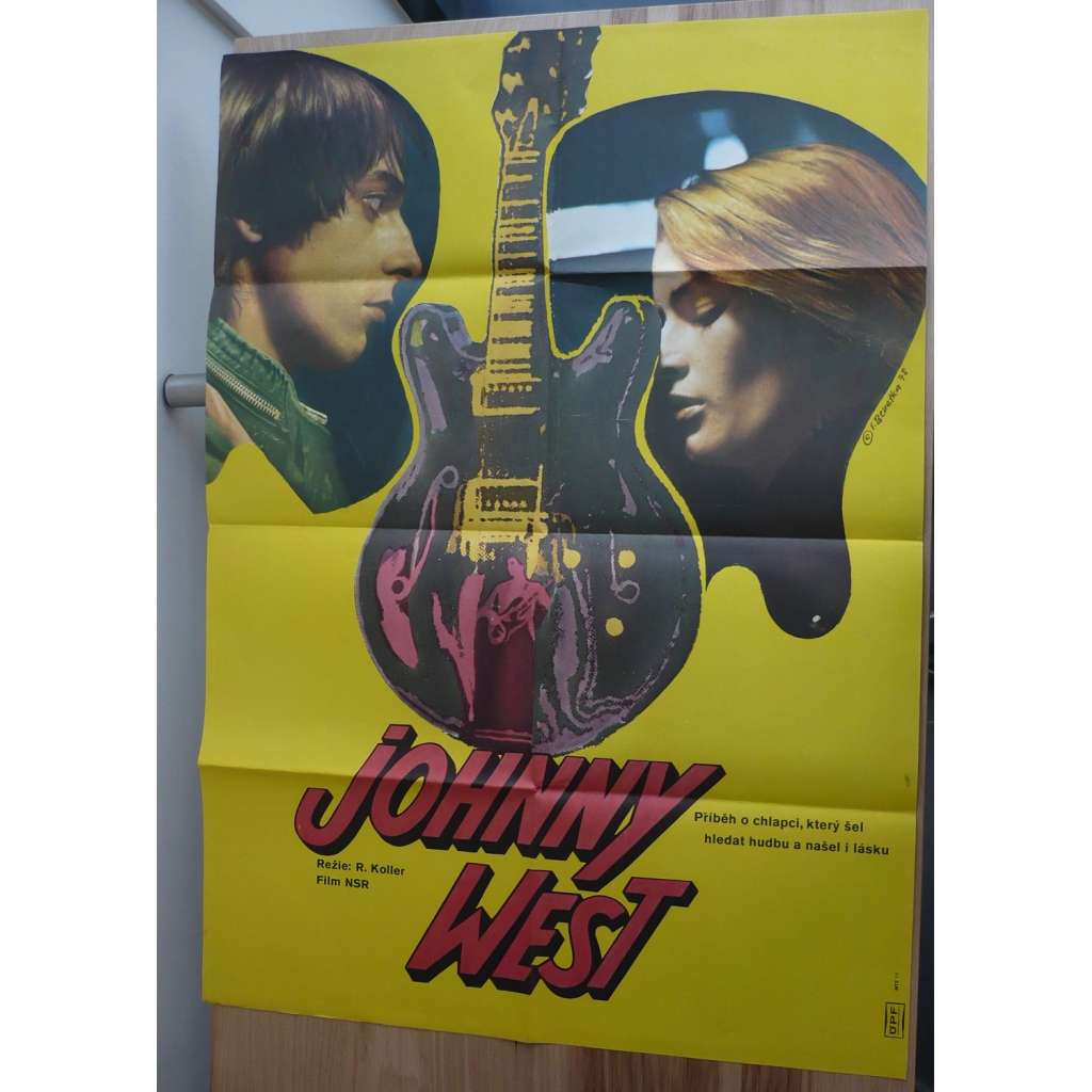 Johnny West (filmový plakát, film SRN 1977, režie Roald Koller, Hrají: Jess Hahn, Birgit Bergen, Rio Reiser)