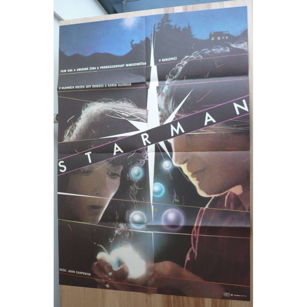 Starman (filmový plakát, film USA 1984, režie John Carpenter, Hrají: Jeff Bridges, Karen Allen, Charles Martin Smith)