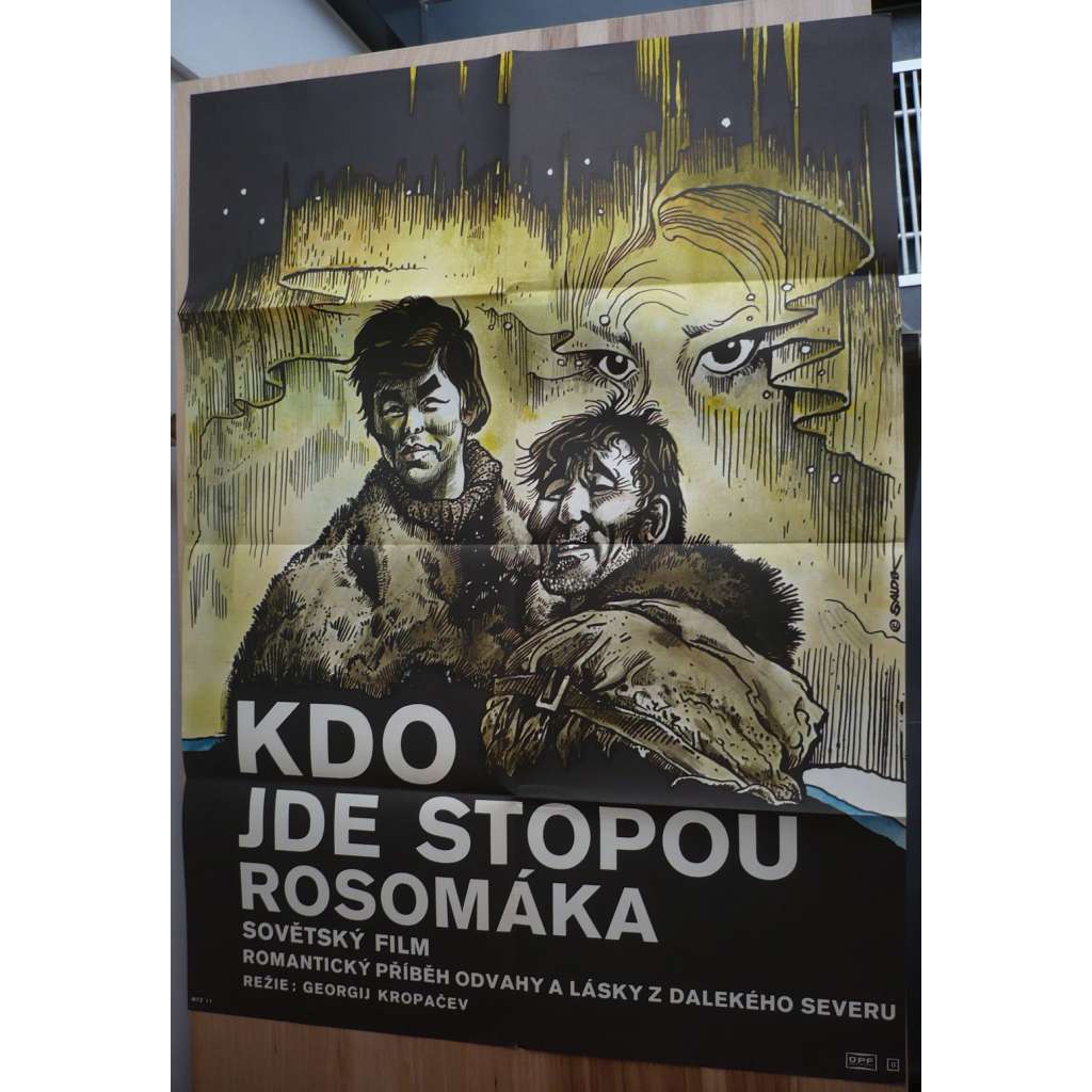 Kdo jde stopou rosomáka (filmový plakát, film SSSR 1978, režie Georgij Kropačjov, Hrají: Marija Stěpanova)