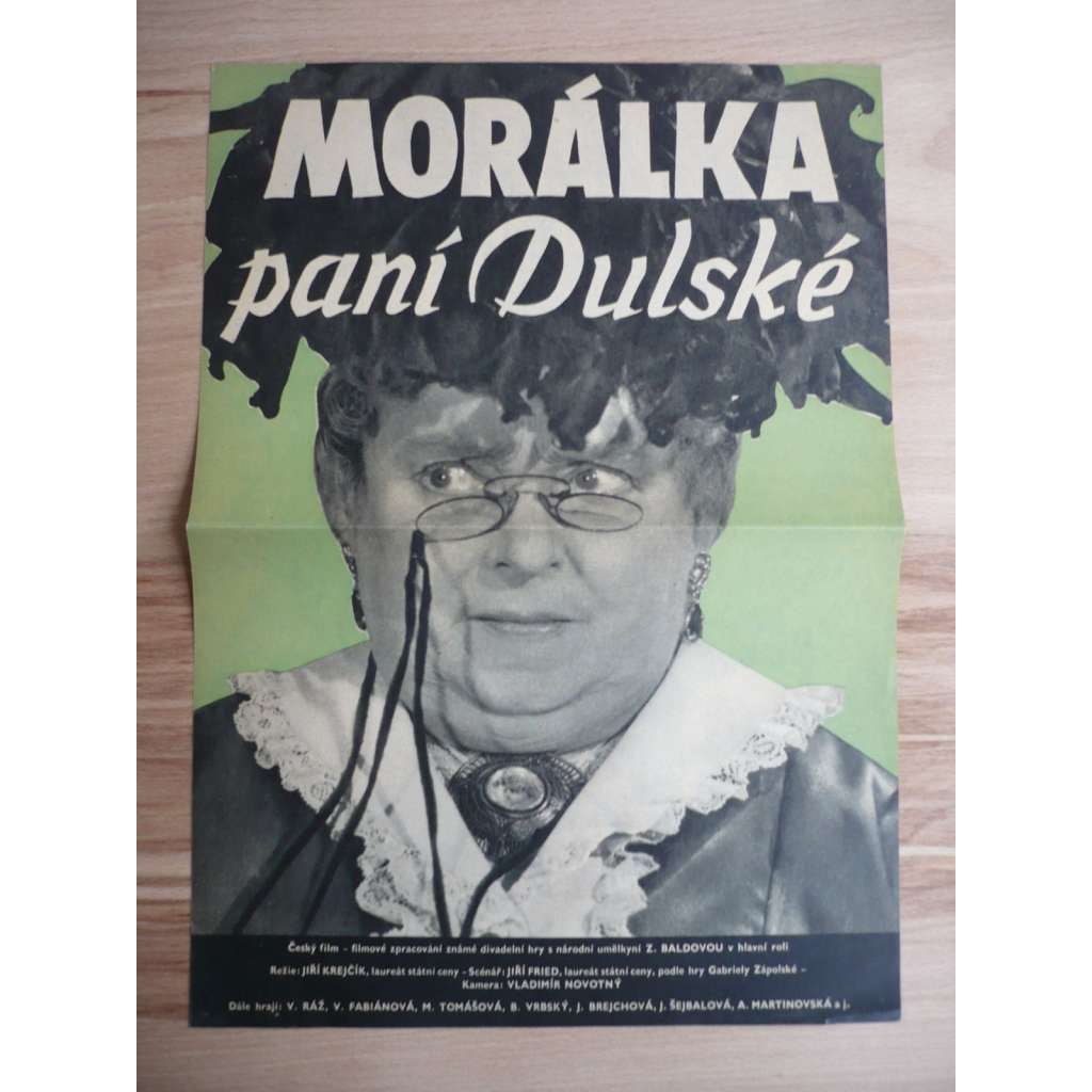 Morálka paní Dulské (filmový plakát, film ČSSR 1983, režie Jiří Krejčík, Hrají: Zdeňka Baldová, Bedřich Vrbský, Vladimír Ráž)