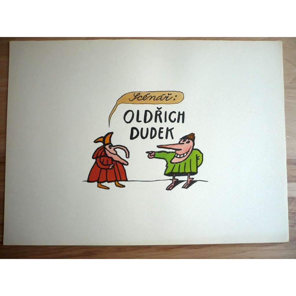 Scénář: Oldřich Dudek (Petr Poš , originál akvarel, televizní titulky, razítko ČST)