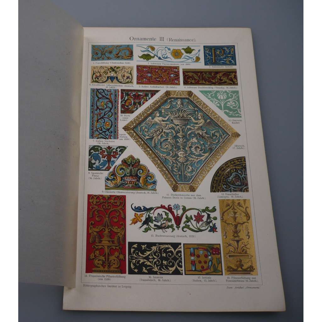 Ornamenty Renesance (barevná chromolitografie)