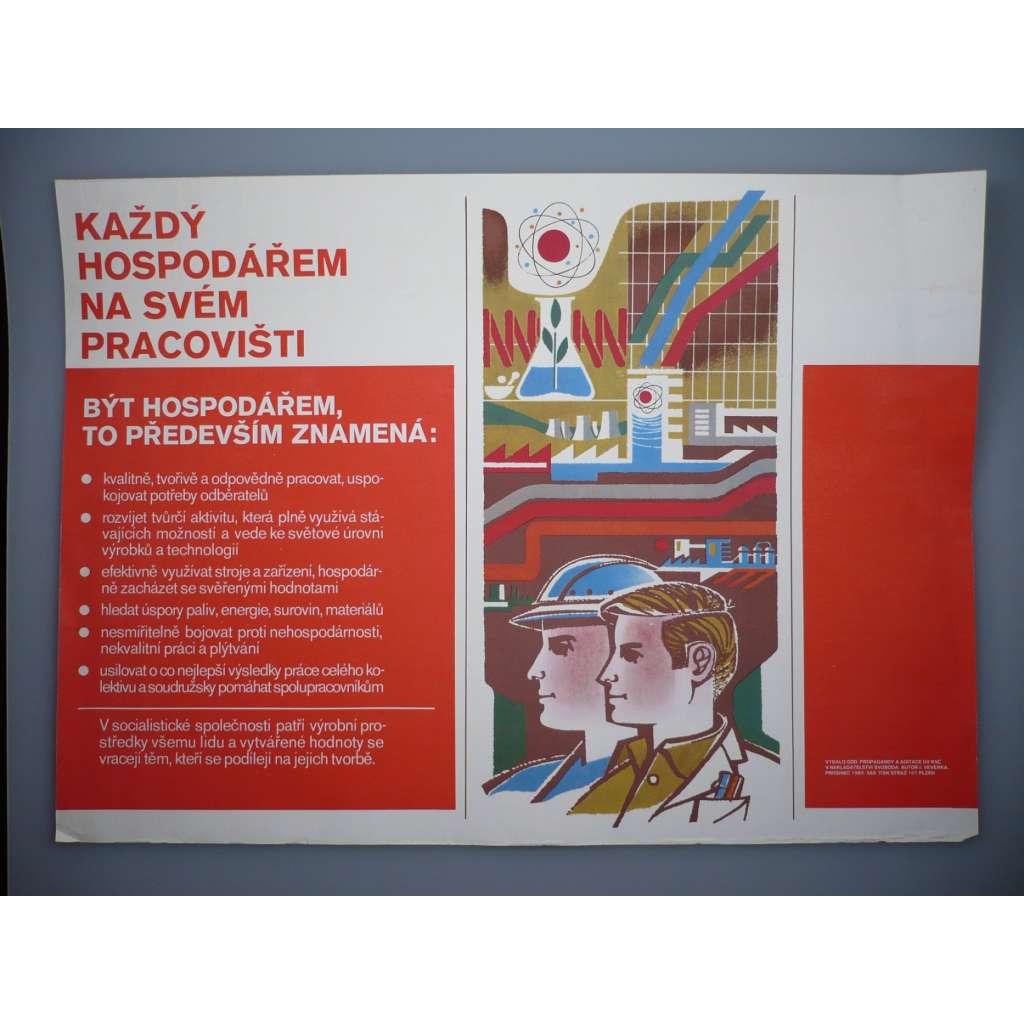 Každý hospodářem na svém pracovišti 1985 - komunismus, propaganda
