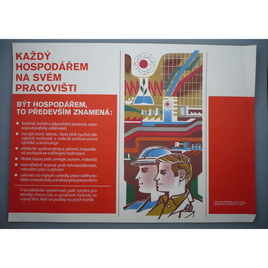 Každý hospodářem na svém pracovišti 1985 - komunismus, propaganda