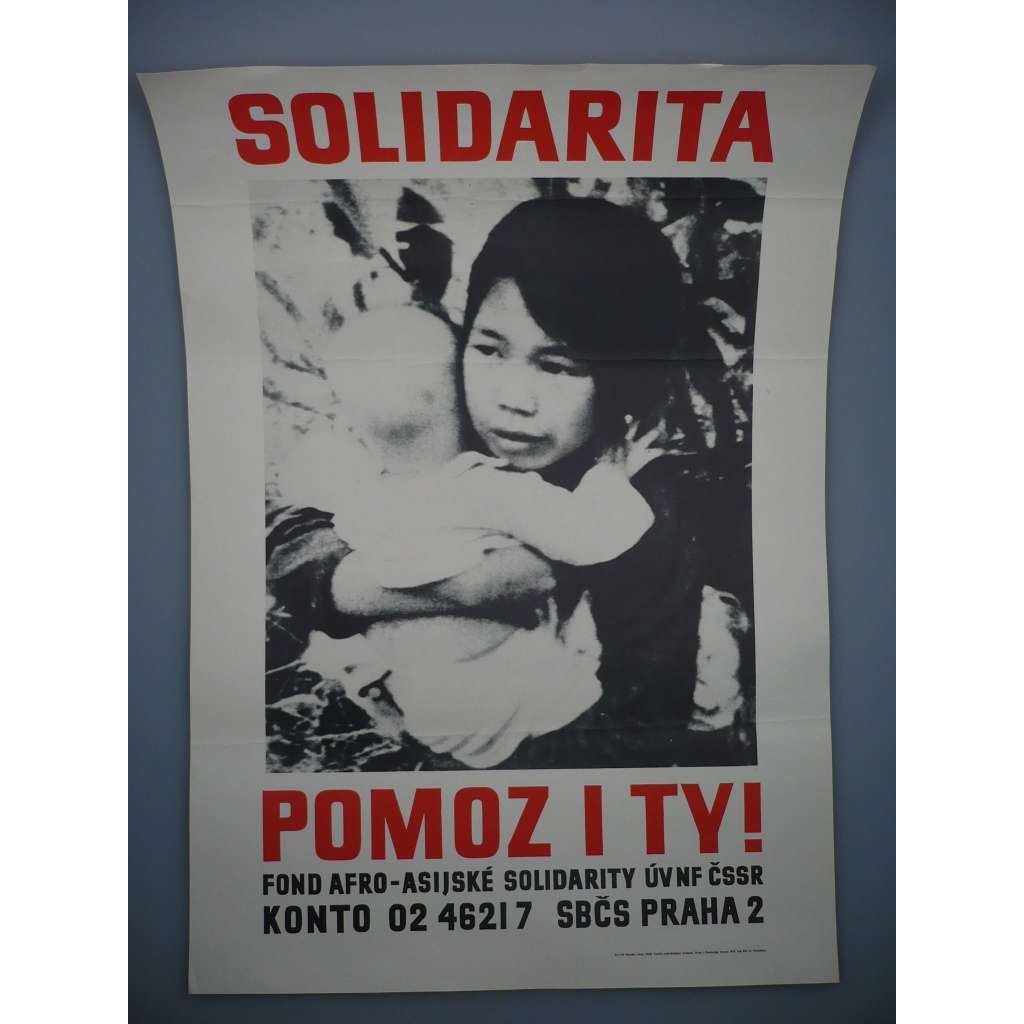 Plakát - Solidarita pomoz i ty - fond afro-asijské solidarity 1972