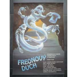 Freonový duch (filmový plakát, film ČSSR 1990, režie Zdeněk Zelenka, Hrají: Kateřina Pokorná, Radek Hoppe, Vlastimil Brodský)