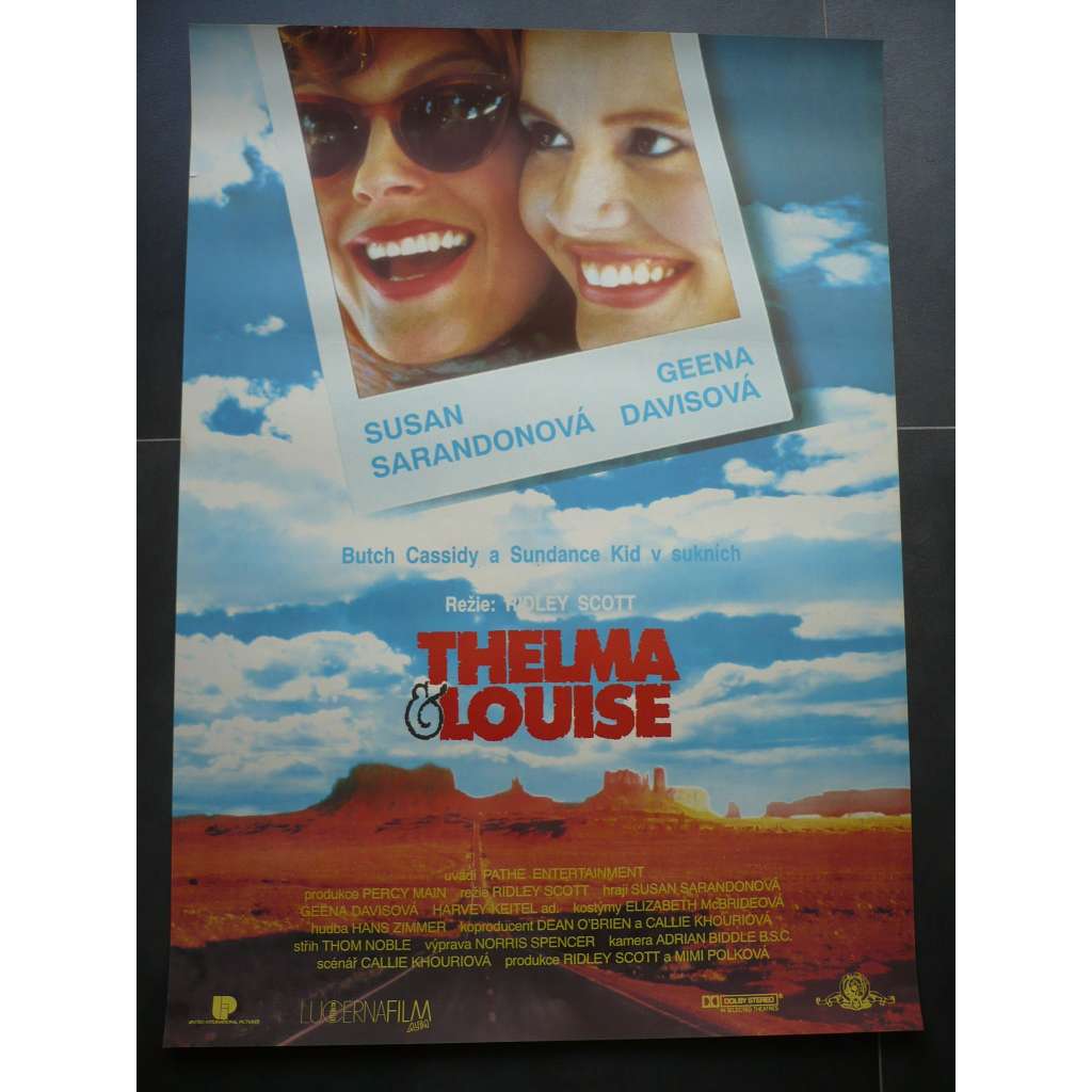Thelma a Louise (filmový plakát, film USA 1991, režie Ridley Scott, Hrají: Susan Sarandon, Geena Davis, Harvey Keitel)