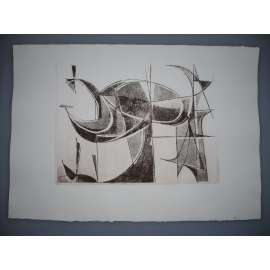 Josef Istler (1919 - 2000) - Kompozice (1947) - Akvatinta, grafika, nesignováno