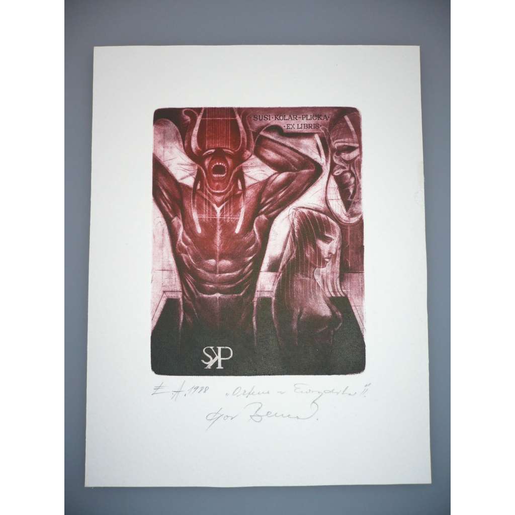 Igor Benca (1958) - Orfeus a Eurydika - Lept a mezzotinta, signovaná grafika