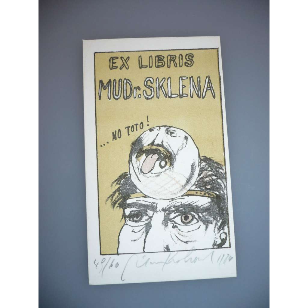 Kohout Milan (1945) - EX LIBRIS  Mudr. Sklena - Litografie, signovaná grafika