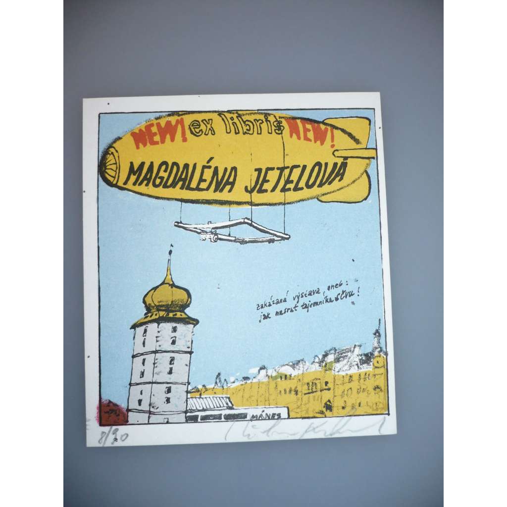 Kohout Milan (1945) - EX LIBRIS, Magdalena Jetelová Vzducholodˇ - Litografie, signovaná grafika