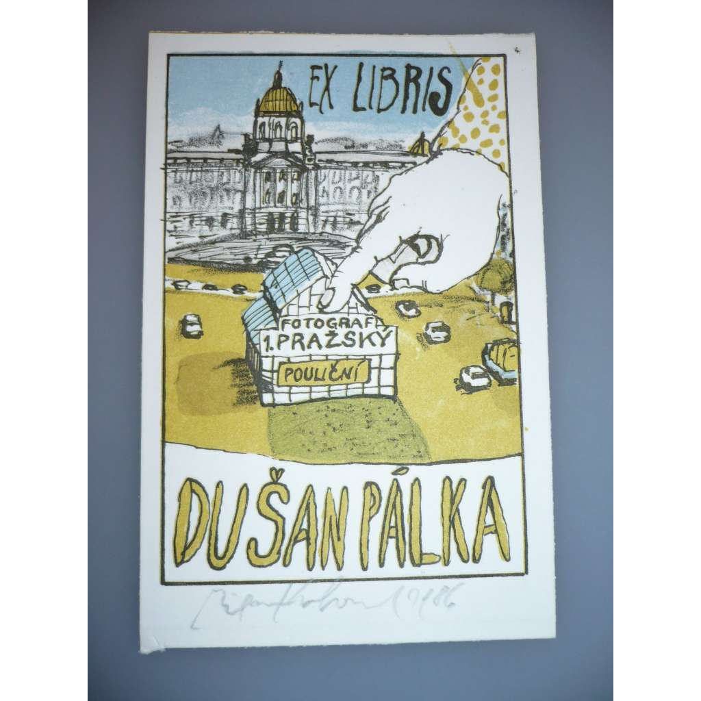 Kohout Milan (1945) - EX LIBRIS  Dušan Pálka- Litografie, signovaná grafika