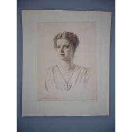 Doris Raab (1851 - 1933) - Portrét mladé ženy - Lept, grafika