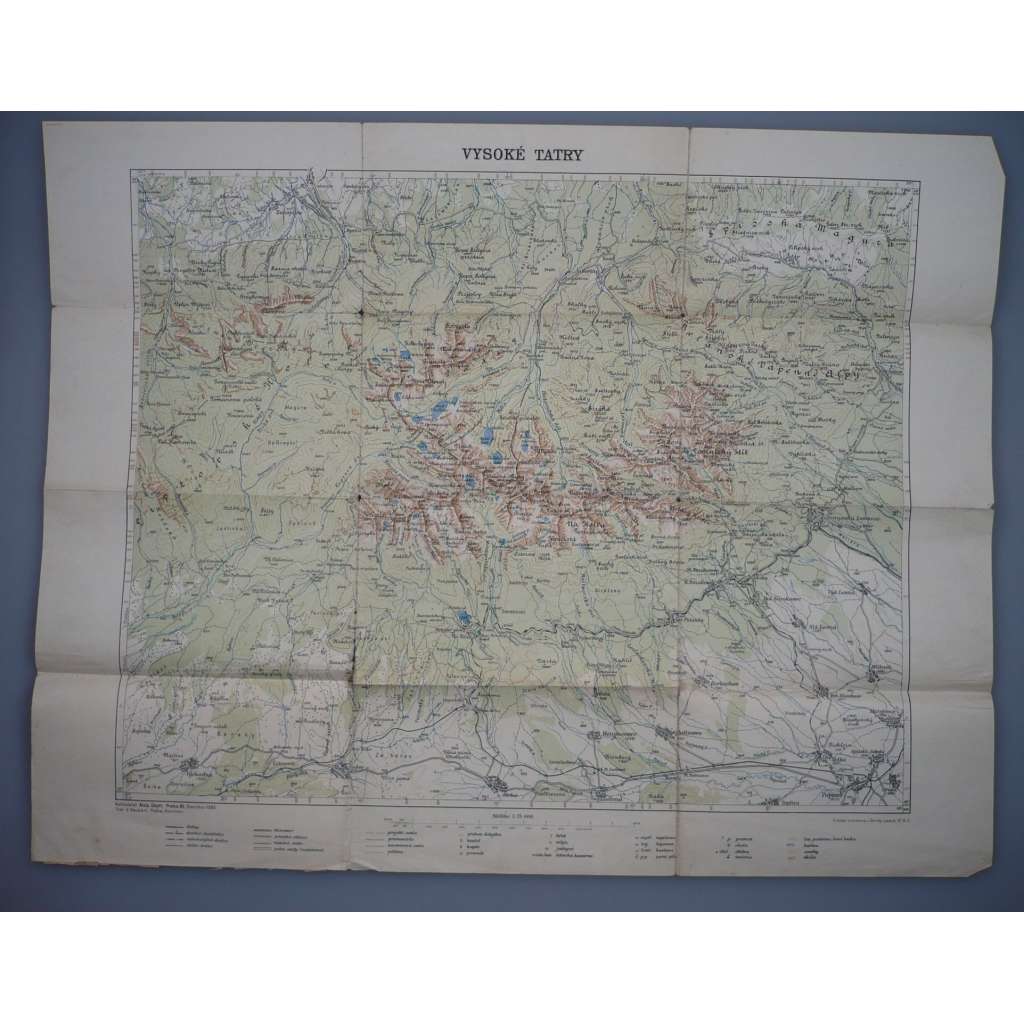 VYSOKÉ TATRY, SLOVENSKO - Mapa - Tisk V. Neubert