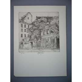 Ivana Kantůrková (1960) - Otevřená okna - Lept, signovaná grafika