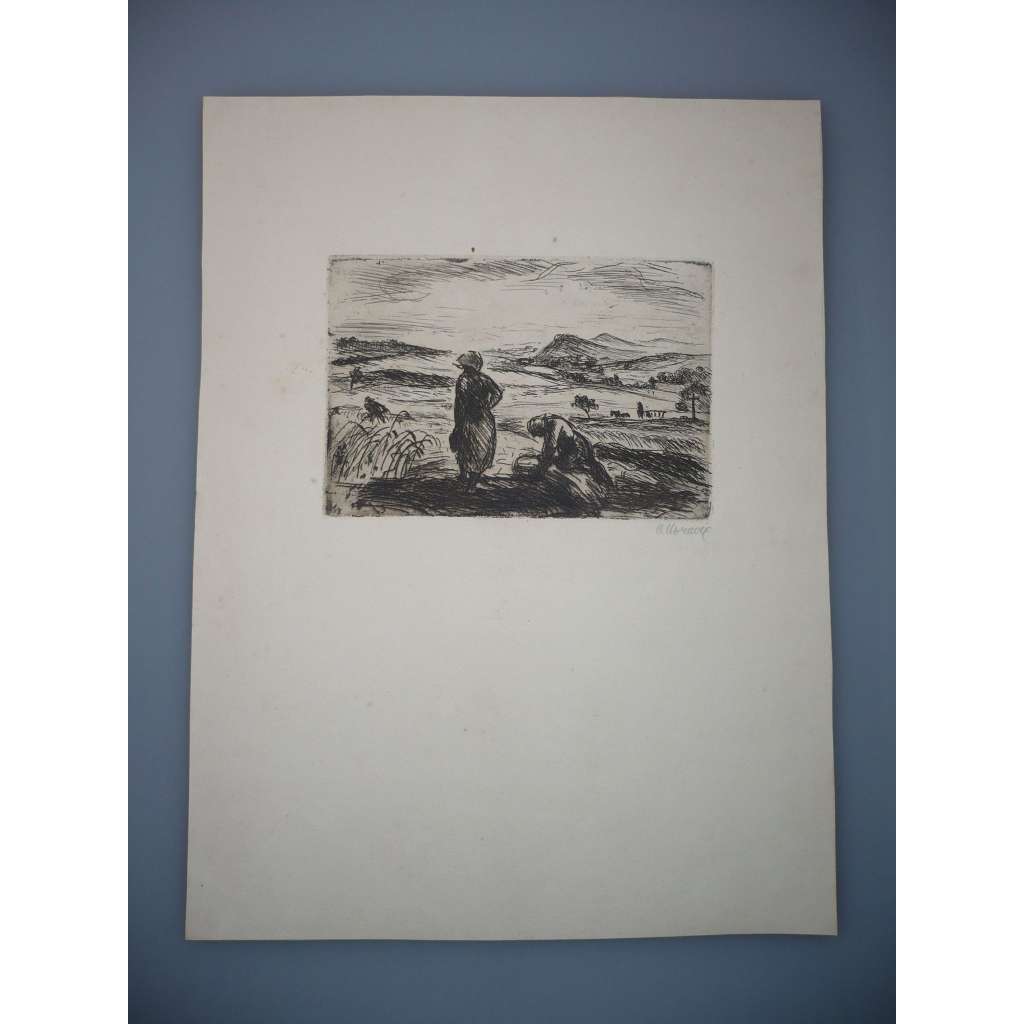 Alois Moravec (1899 - 1987) - Ženy na poli - Lept, signovaná grafika