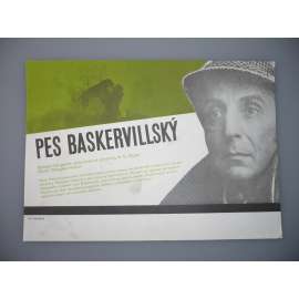 Pes baskervillský (filmový plakát, papírová fotoska, slepka, film VB 1983, režie Douglas Hickox, Hrají: Ian Richardson, Donald Churchill, Denholm Elliott)