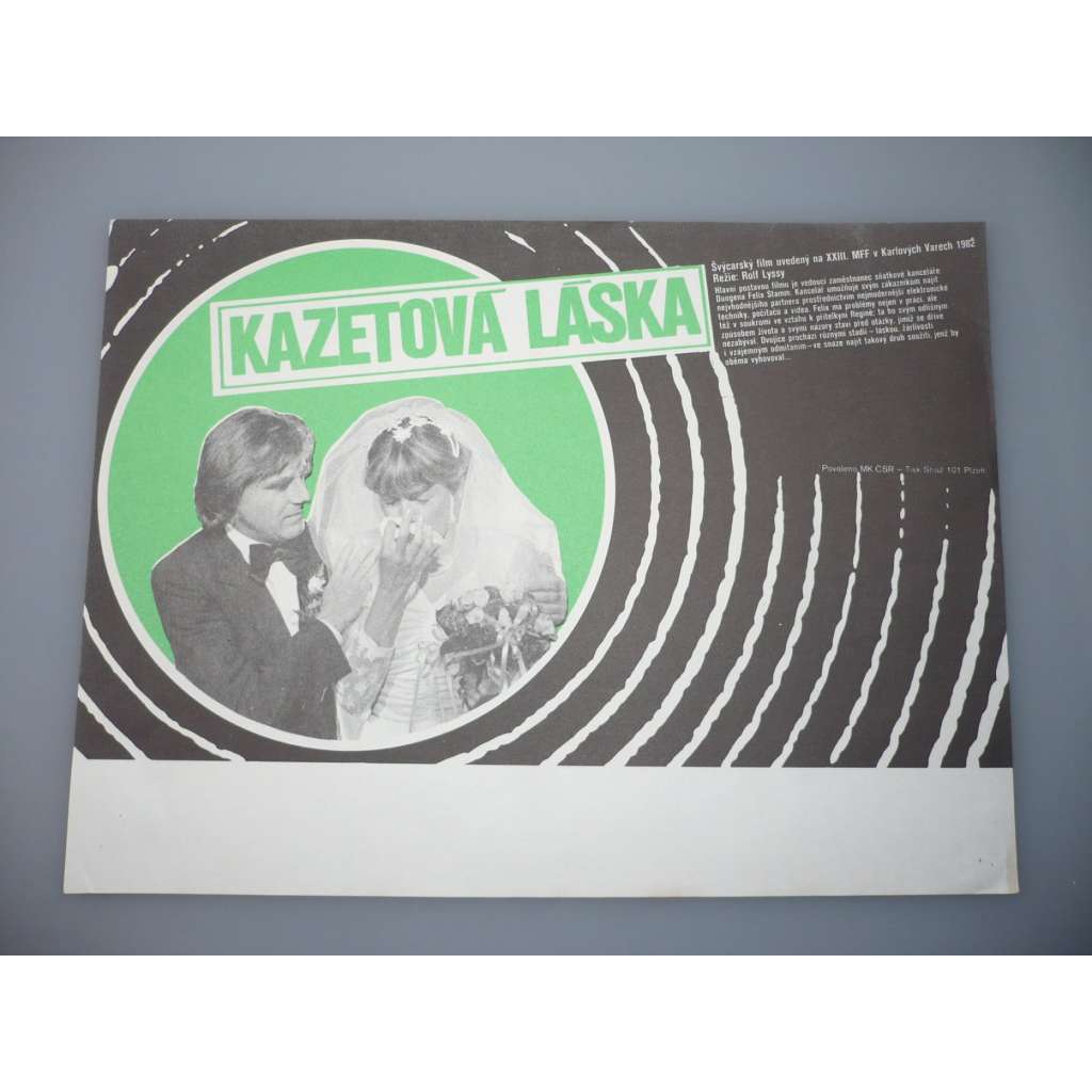 Kazetová láska (filmový plakát, papírová fotoska, slepka, film Švýcarsko, režie Rolf Lyssy, Hrají: Michael Gempart, Buddy Elias, Franziska Oehme)