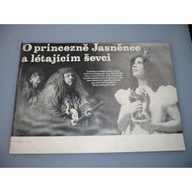 O princezně Jasněnce a létajícím ševci (filmový plakát, papírová fotoska, slepka, film ČSSR 1987, režie  Zdeněk Troška, Hrají: Jan Potměšil, Michaela Kuklová, Helena Růžičková)