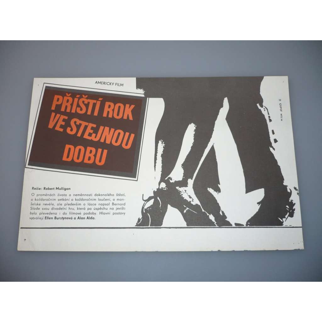 Příští rok ve stejnou dobu (filmový plakát, papírová fotoska, slepka, film USA 1978, režie Robert Mulligan, Hrají: Ellen Burstyn, Alan Alda, Ivan Bonar, Cosmo Sardo)