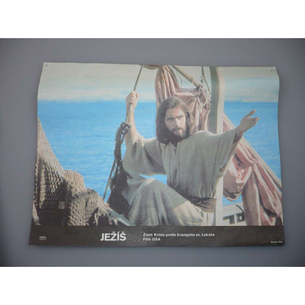 Ježíš (filmový plakát, papírová fotoska, slepka, film USA 1979, režie John Krish, Peter Sykes, Hrají: Brian Deacon, Rivka Neuman, Alexander Scourby)