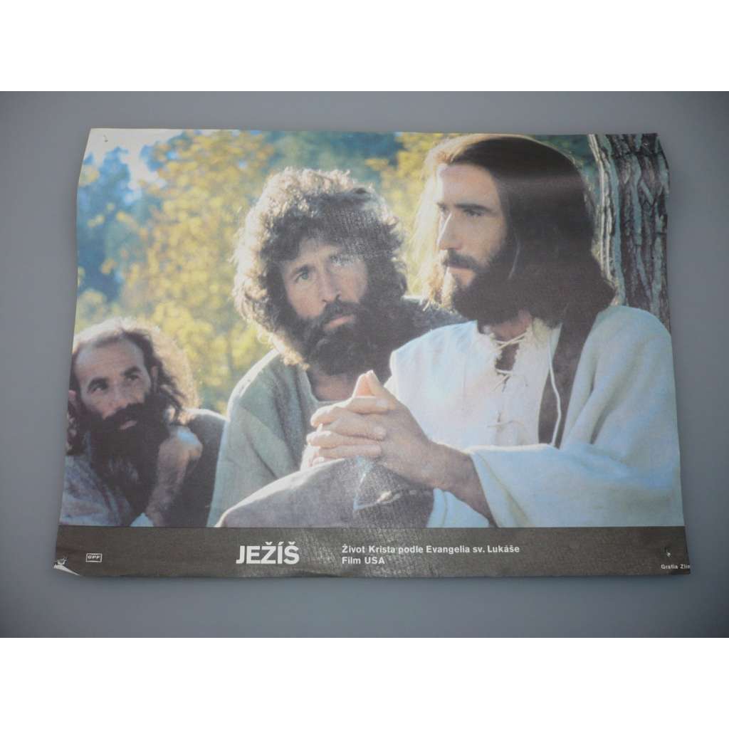 Ježíš (filmový plakát, papírová fotoska, slepka, film USA 1979, režie John Krish, Peter Sykes, Hrají: Brian Deacon, Rivka Neuman, Alexander Scourby)