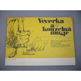 Veverka a kouzelná mušle (filmový plakát, papírová fotoska, slepka, film ČSSR 1988, režie Věra Plívová-Šimková, Hrají: Veronika Freimanová, Marie Rosůlková, Jiří Schmitzer)