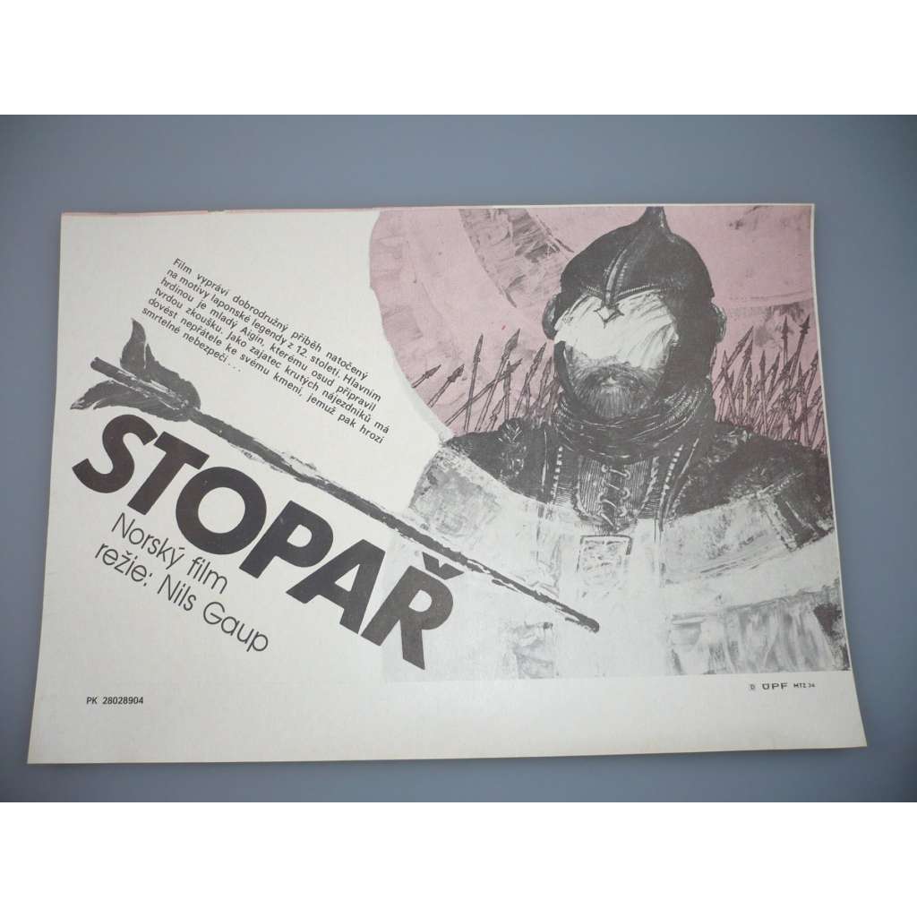 Stopař (filmový plakát, papírová fotoska, slepka, film Norsko 1987, režie Nils Gaup, Hrají: Svein Scharffenberg, Mikkel Gaup, Helgi Skúlason)