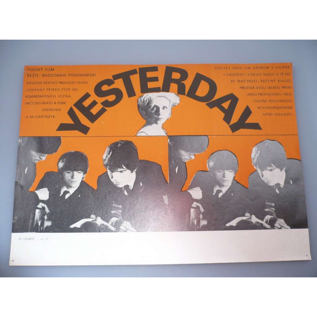 Yesterday (filmový plakát, papírová fotoska, slepka, film Polsko 1985, režie Radosław Piwowarski, Hrají: Piotr Siwkiewicz, Anna Kaźmierczak, Andrzej Zieliński)