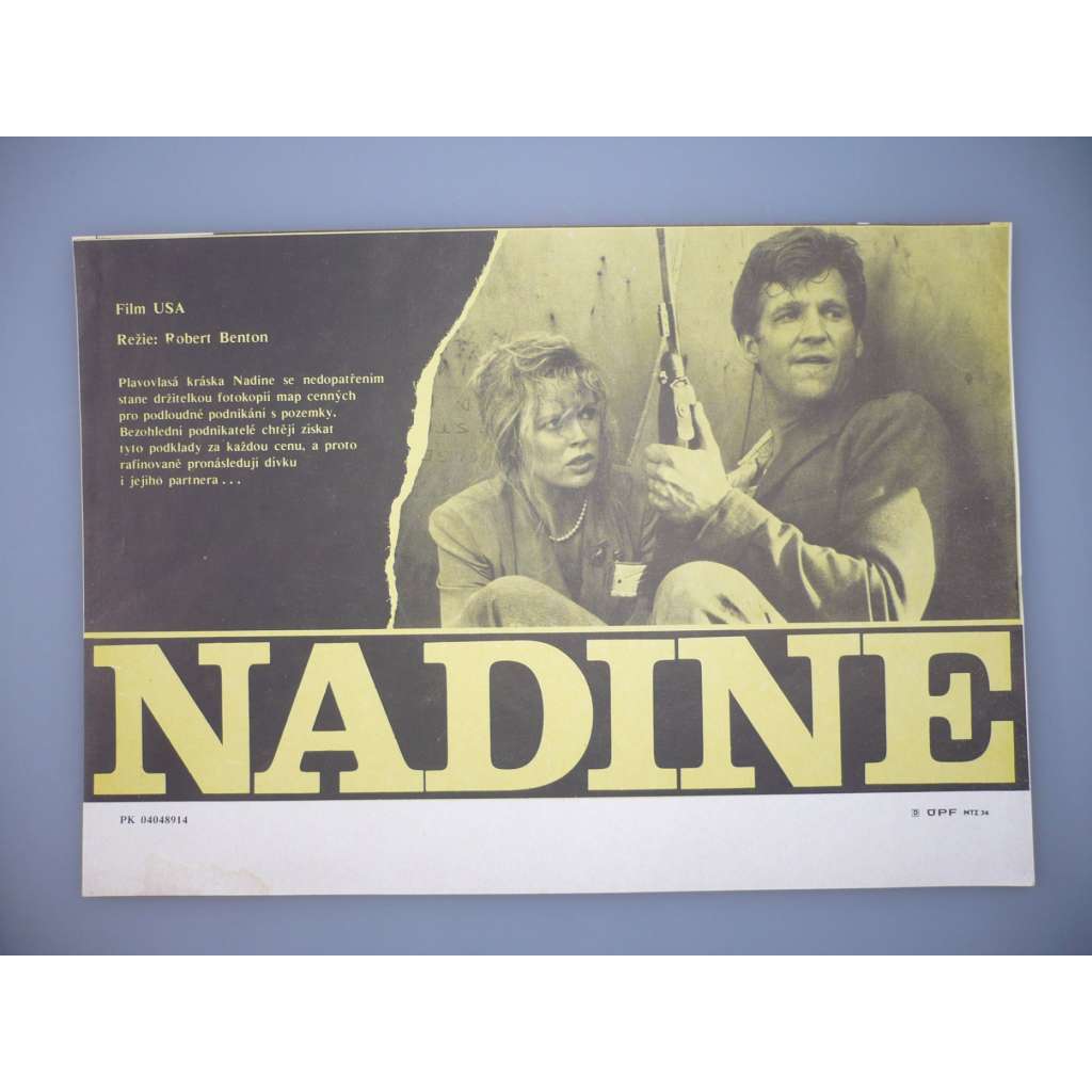 Nadine (filmový plakát, papírová fotoska, slepka, film USA 1987, režie Robert Benton, Hrají: Jeff Bridges, Kim Basinger, Rip Torn, Gwen Verdon)