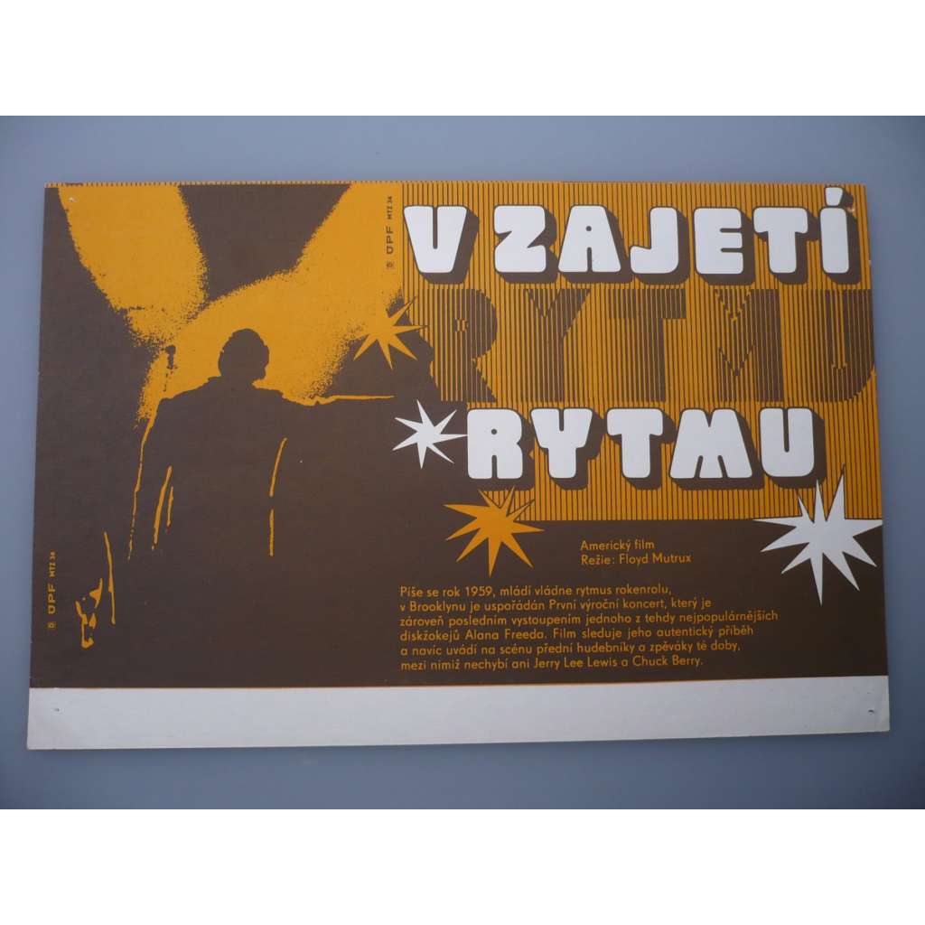 V zajetí rytmu (filmový plakát, papírová fotoska, slepka, film USA 1978, režie Floyd Mutrux, Hrají: Tim McIntire, Fran Drescher, Jay Leno)